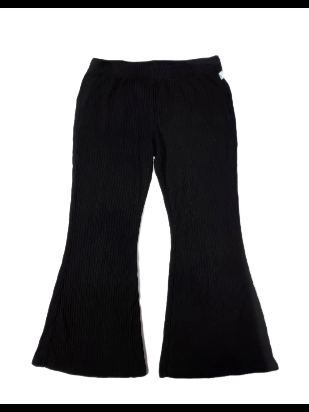 Posh Peanut Bamboo Black Ribbed Flare Leggings 3t